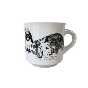 1982 PAPEL Karen Stott Drawn Bunnies Mug, Vintage, 3” Tall
